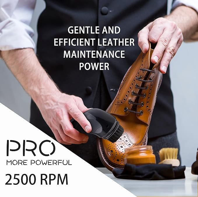 Electric Shoe Shine Kit, Sansent Electric Shoe Polisher Brush Shoe Shiner Dust Cleaner Portable Leather Care Kit for Shoes