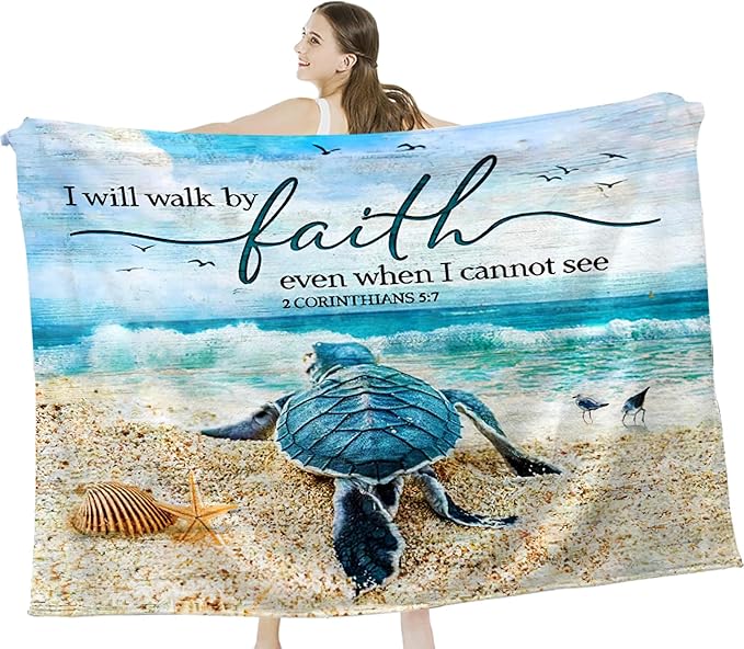 Tijuboni Sea Turtle Ocean Throw Blanket Beach Nautical Gifts for Women Men Girls Boys Kids Adults Soft Flannel Fleece Blanket for Couch Sofa Bed Home Decor 50"x60"