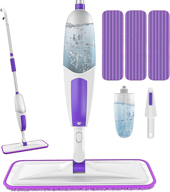 Microfiber Spray Mops for Floor Cleaning - Floor Mop with 11 Washable Pads fit for Swiffer Powermop