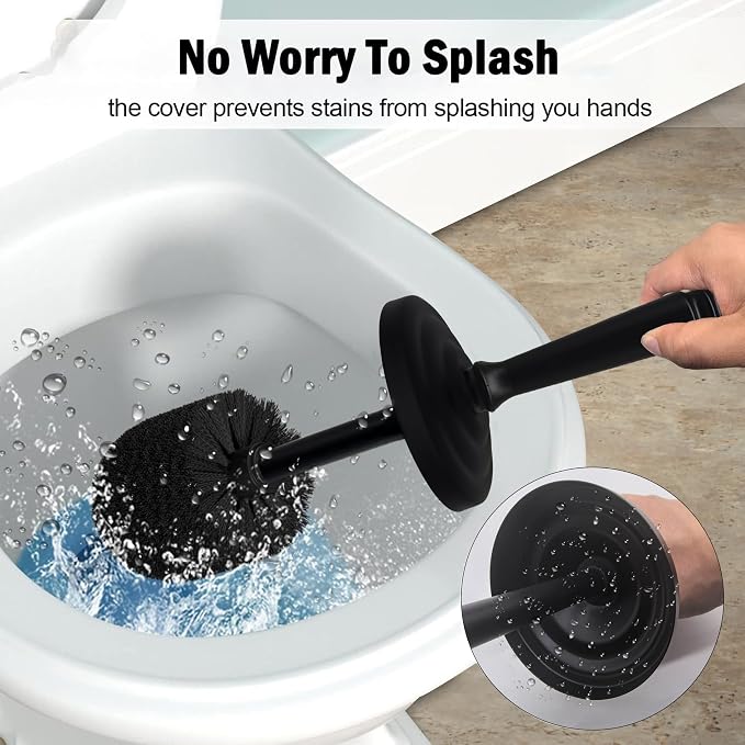 Matte BlackToilet Bowl Brush with Holder, Durable Bathroom Cleaning Tool, Modern Design for Easy Toilet Maintenance, Bathroom Cleaner Brush for Efficient Cleaning and Hygiene