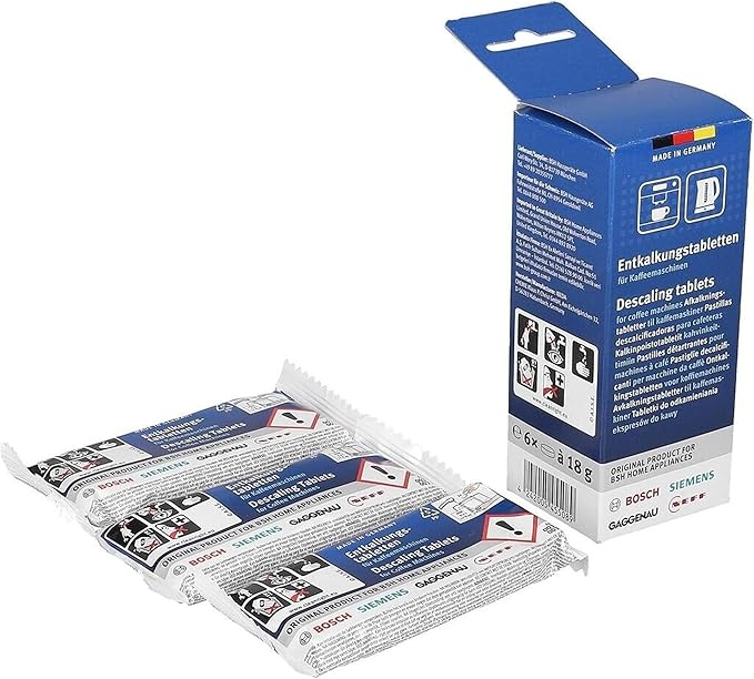 Descaling Tablets for Coffee Machines and Kettles compatible with Bosch Siemens Neff Gaggenau, 6 Tablets x 18gr