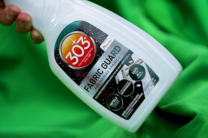 303 Products Marine Fabric Guard, Water Repellent Fabric Protector for Boat Covers, Canvas & Marine Fabrics – Restores Water & Stain Resistance, Safe for All Fabrics, 32 oz (6 Pack)