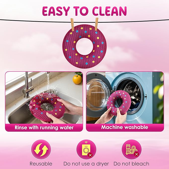 Ray Hot Tub Scum Absorber - Reusable Stingray Floating Spa Sponge & Oil Remover with Optional Tether - Washable Devilfish Oil Absorbing Sponge for Jacuzzi, Pool, and Bath (Donut 1 Pack)