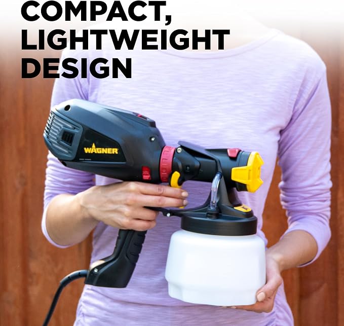 Wagner Spraytech 2419305 FLEXiO 575 Handheld HVLP Paint & Stain Sprayer, Sprays Most Unthinned Latex, Includes iSpray Nozzle, Complete Adjustability for All Needs, Lightweight Design
