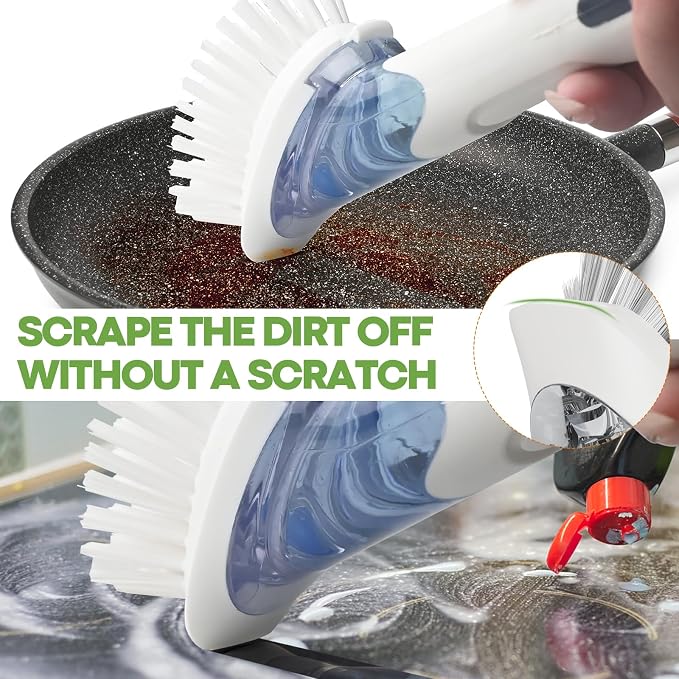 Dish Brush with Soap Dispenser + Brush Refills