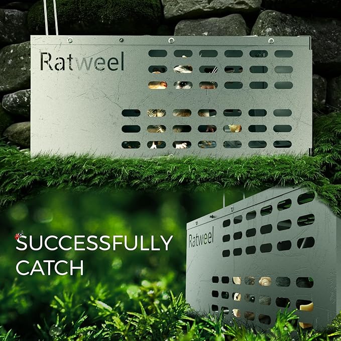 Humane Rat Trap Live Mouse Trap Indoor Catch and Release Animal Cage Multi Large Bait Outdoor Reusable Chipmunk Mice Voles Rodent that Work (1)