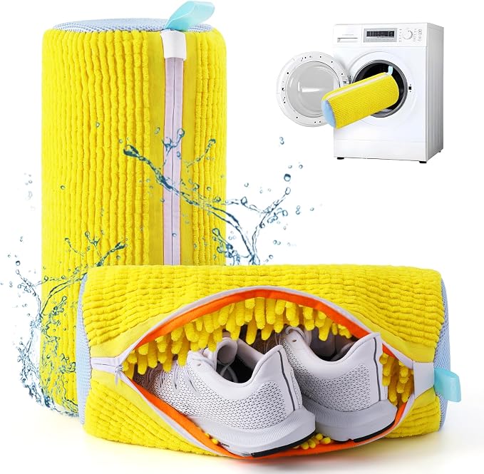 Aship Shoe Washing Machine Bag 2PC - Heavy-Duty Laundry Shoe Bag for Washer & Dryer, Restores Sneakers to Brand New, Noise-Reducing, Reusable Shoe Cleaning Bag for Sneakers/Running Shoes