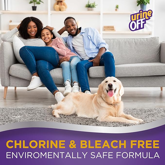urineOFF Puppy & Dog Odor & Stain Remover| Fresh Scent Carpet Cleaner Spray | Bio Enzymatic Stain & Urine Odor Eliminator | Pet Safe Cleaner | 1 gal.