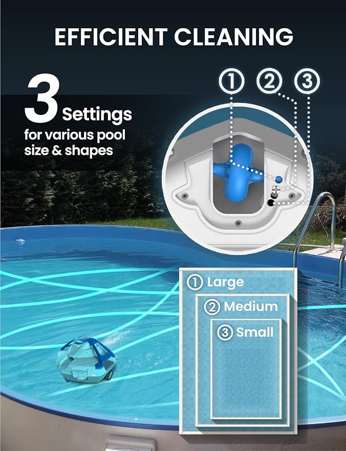 KOKIDO Cordless Robotic Pool Cleaner Robot, 40W Dual Motors Portable Robotic Pool Vacuum for Above In Ground Pool, Self-Parking, Enhanced 1.2gal 3X Debris Capacity, for Pools up to 850 SqFt