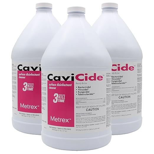Metrex CaviCide Surface Disinfectant Cleaner, 13-1000 – Multi-Purpose Disinfectant & Cleaner for Medical Devices, NICU, Operating Rooms, Patient Care Areas, Labs, Schools – 1 Gallon (Pack of 3)