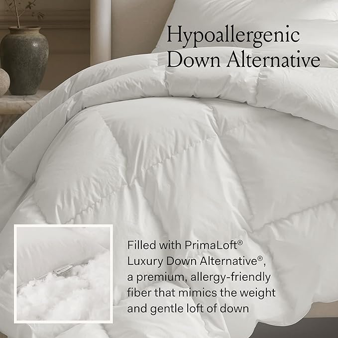 BOLL & BRANCH Down Alternative Duvet Insert - Full/Queen, Ultraweight - Luxury Shell - Hypoallergenic Primaloft Luxury Down Alternative Fill