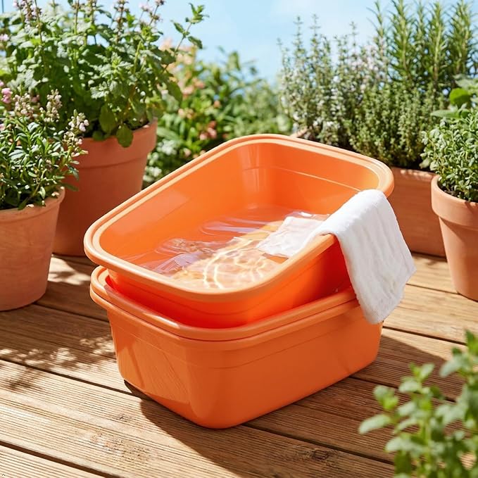3-Pack 18 Quart Large Plastic Wash Basin Dish Pan