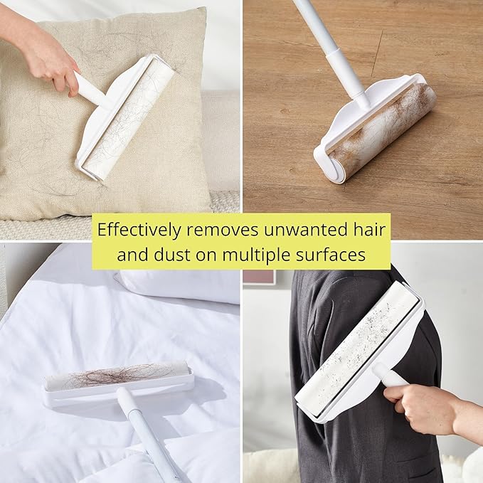 True & Tidy StickyPro XL Lint Roller Value Set with 2 Lint Roller Refills, Heavy-Duty Durable, Adjustable Handle Works Great on Pet Hair, Clothing, Furniture and More, 360 Sheets Total, Refillable