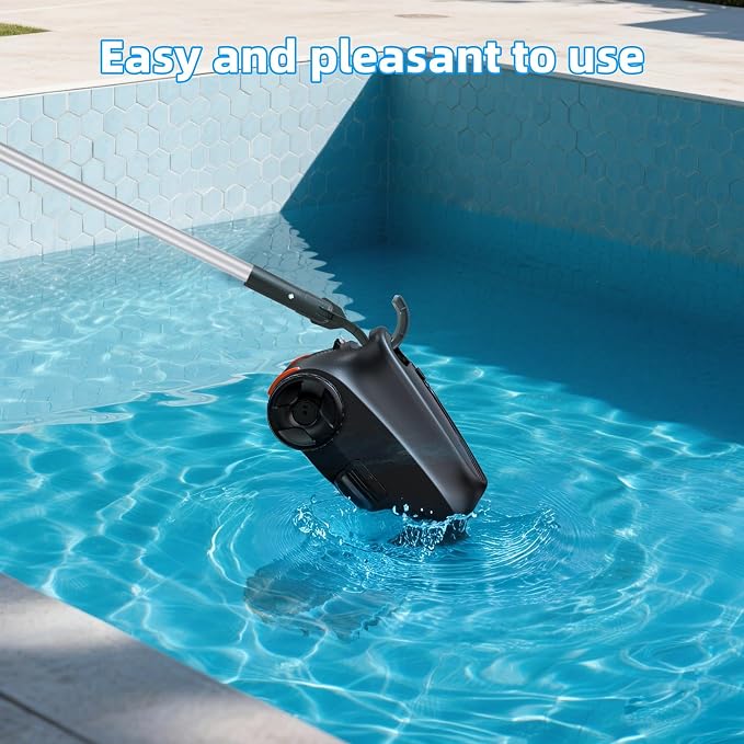 Pool Vacuum for Above Ground Pool, 180 Mins Runtime Cordless Robotic Pool Cleaner, Pool Vacuum Flat Pools up to 2000 Sq.Ft, Self-Parking, Dual Brushless Motors for Above-Ground Pools