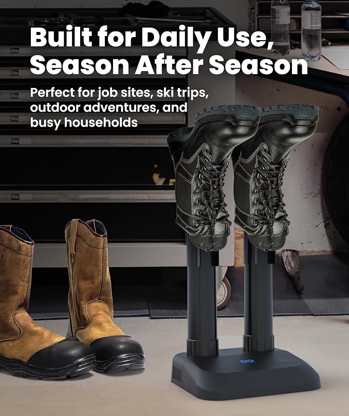 Everlasting Comfort Electric Boot Dryer for Work Boots, Silent Portable Shoe Dryer with Timer for Shoes, Boots and Cleats, Quick-Dry Glove Dryer Boot Warmer for Gloves, Helmets and Sneakers(Standard)