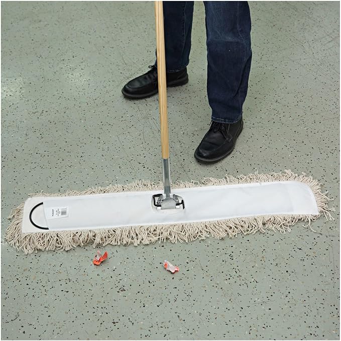 Boardwalk Cotton Dry Mopping Kit, 36 x 5 Natural Cotton Head, 60" Natural Wood Handle