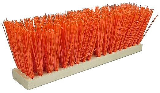 Weiler 70212 16" Block Size, Orange Polypropylene Fill, Hardwood Block, Street Broom, Natural, Made in the USA