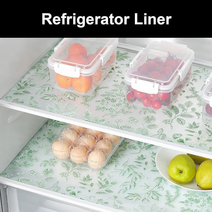 Cooyes Shelf Liner Drawer Liners, Shelf Liners for Kitchen Cabinets, Non Adhesive Cabinet Liner, EVA Waterproof Non-Slip Refrigerator Liners for Kitchen, Drawer（17.5" W x 360" L）