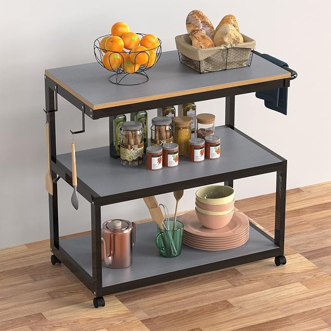 Shelf Liners for Kitchen Cabinets Refrigerator Liners Waterproof Kitchen Cupboard Liner Non-Slip Drawer Mats EVA Material Non Adhesive Fridge Mats for Shelves - Gray 17.5 x 393.7 Inches