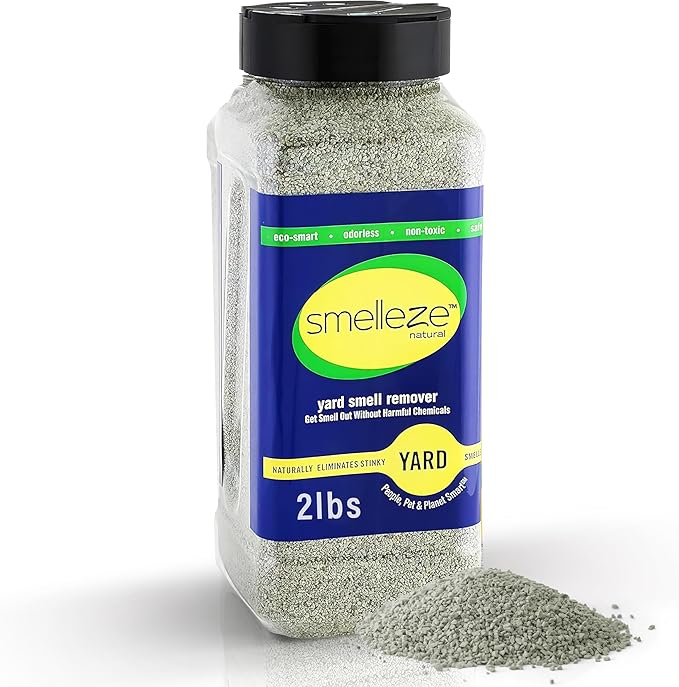 SMELLEZE 2 lb. Yard Odor Eliminator for Dogs – Long-Lasting Turf Cleaner for Pet Urine Outdoor & Poop | Safe for People, Pets, Plants & Planet | Works on Grass, Gravel, Patios & Kennels