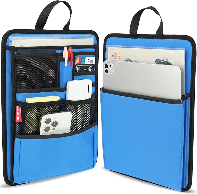 Slim Rugged Backpack Organizer Insert for Business Casual Men Women -13 Pockets,Padded Nylon,Max 14'' laptop - Blue