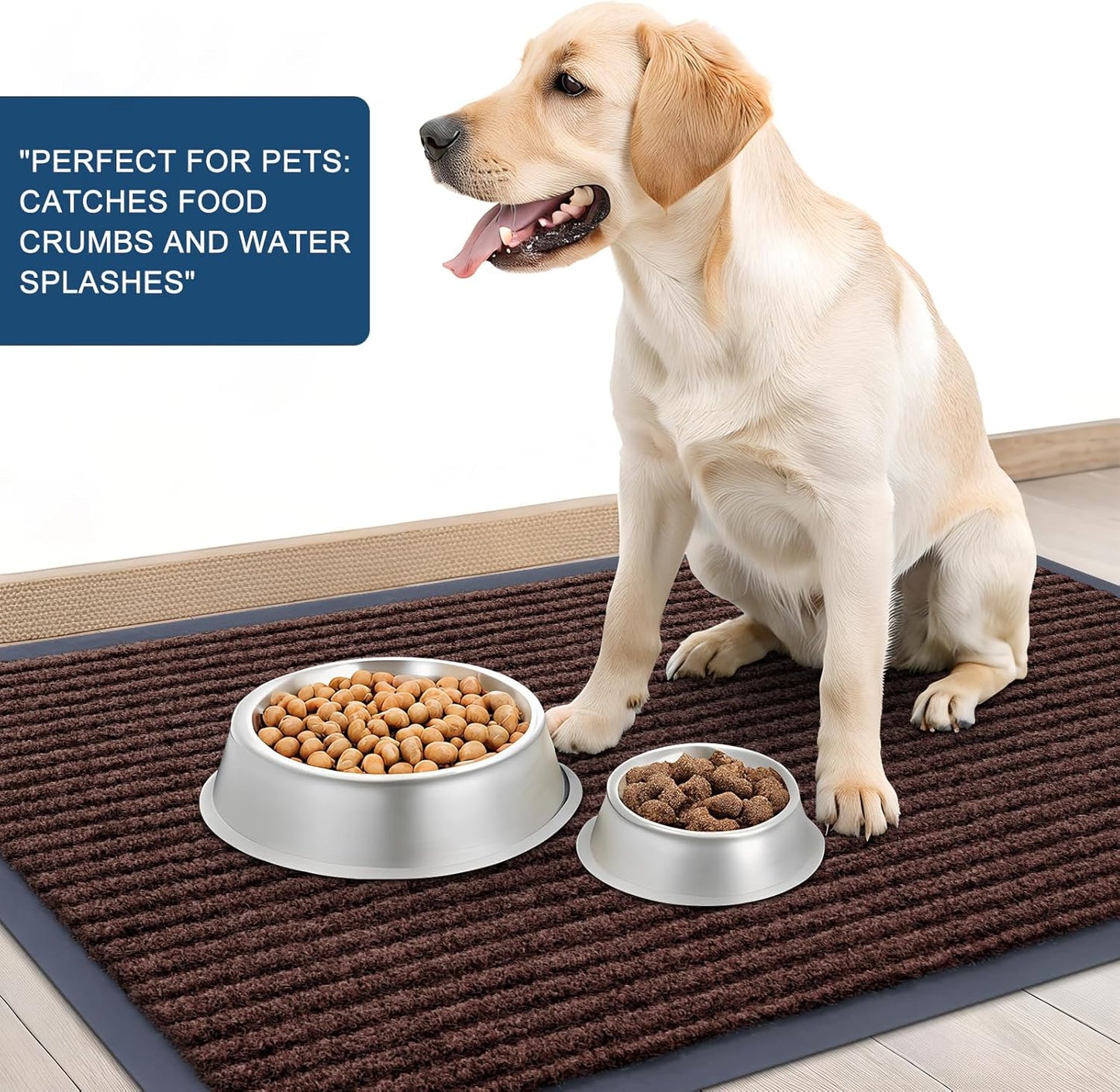 OLANLY Front Door Mat Indoor Outdoor Entrance, Waterproof Heavy Duty Doormat, Fade Resistant, Low Profile, Easy Clean Patio Porch Welcome Floor Mats for Entry, 29.5x17, Brown