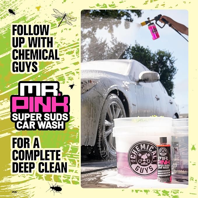 Chemical Guys Bug, Sap & Tar Remover, Fast Acting Pre Wash Cleaner For Cars, Trucks & SUVs, Removes Stuck On Residue, Road Film, Bug Splatter, Tree Sap, Grime, Spray 15 Fl Oz