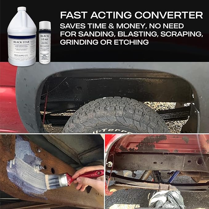 BLACK STAR Rust Converter - Converts Rust on Any Steel Surface – 3 Aerosol Spray Cans
