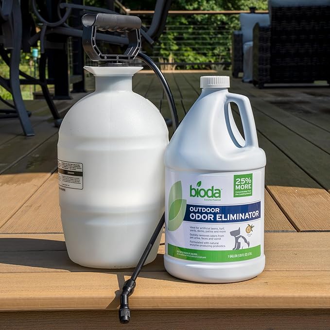 Bioda Probiotic Natural Outdoor Odor Eliminator – Enzyme Cleaner Destroys Cat & Dog Odor – Neutralizer for Lawn, Artificial Grass, and Patios