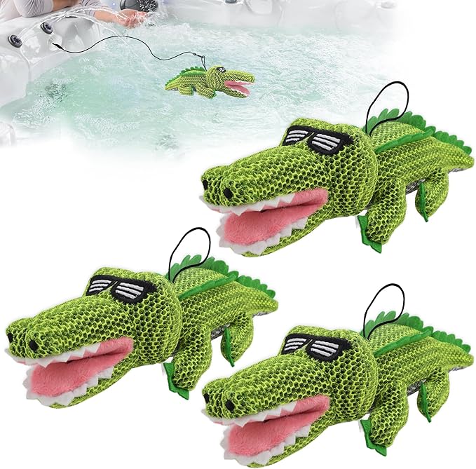 Crocodile Hot Tub Scum Absorber Reusable Washable Hot Tub Sponge Scum Absorber for Spa Hot Tub Oil Scum Absorber Hot Tub Accessories for Adults (3 Pack, Crocodile)