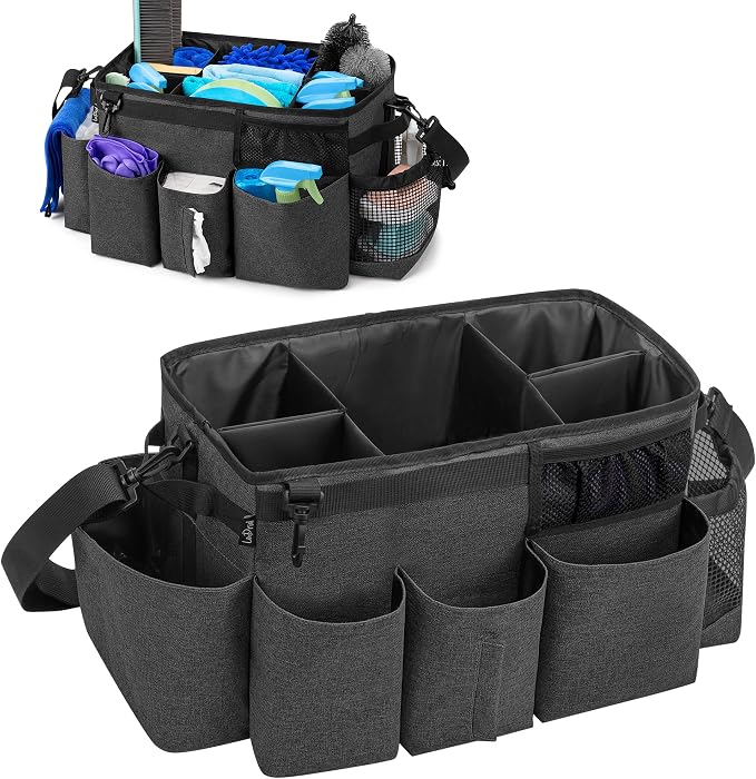 LoDrid Large Wearable Cleaning Caddy Bag and Cleaning Apron for Cleaners & Housekeepers