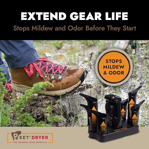 PEET Family Boot Dryer for 3 Pairs - Portable Electric Shoe Dryer for Ski Boots, Work Boots, Kids Shoes & Athletic Gear - Always-On, Silent, High Capacity - Made in USA