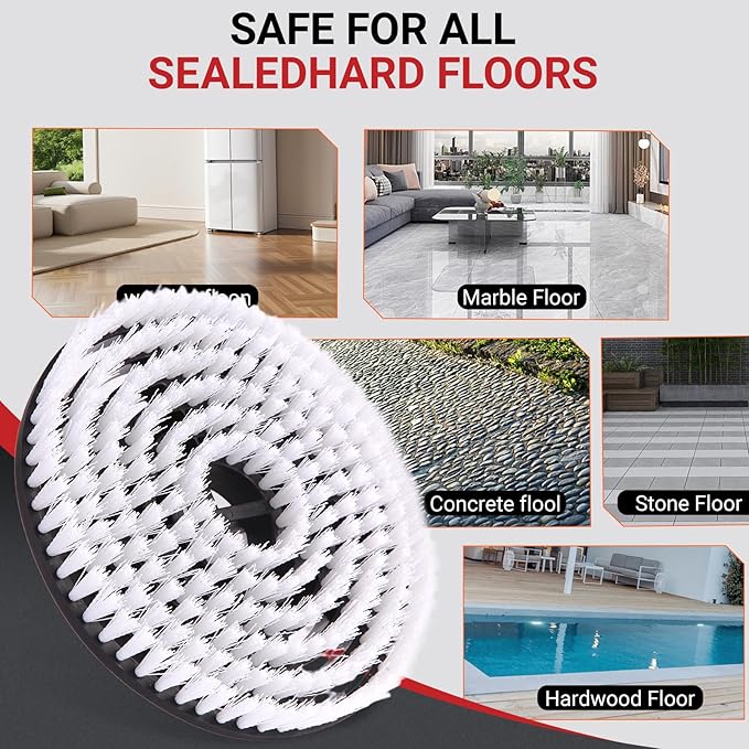 2PC S7001 Enhanced Replacement Brush Heads for Shark S8201/S7000 Series, for Deeper Cleaning of Hard Floors with Shark Steam Mops (White)