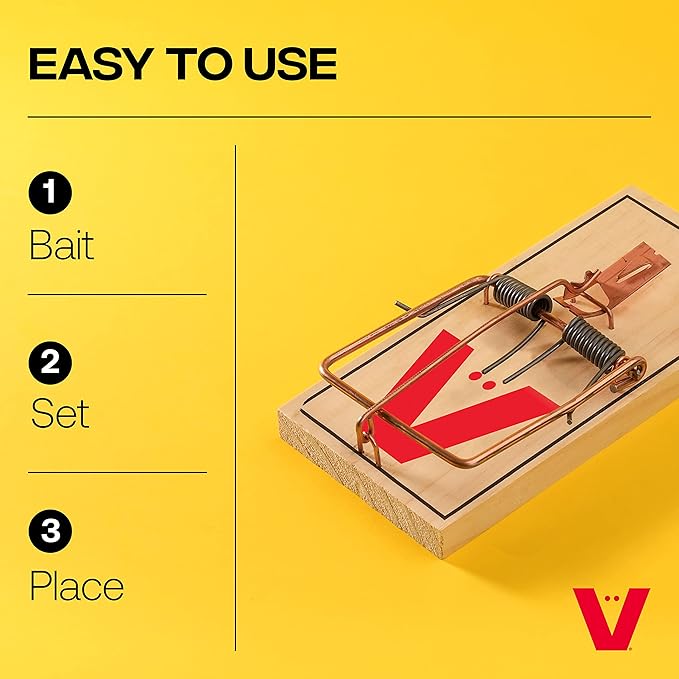 Victor M156 Metal Pedal Sustainably Sourced FSC Wood Snap Mouse Trap - 64 Traps