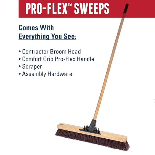 Weiler 44604 Pro-Flex 24" Block Size, Medium Maroon Polypropylene Fill, Sweep