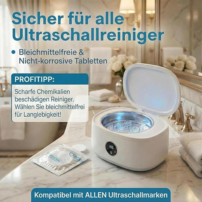 Retainer Fresh Retainer Cleaner Tablets - Denture Cleaner, Retainer Cleaning Tablets, Mouth Guard Cleaner, Aligner Cleaner, Brite Retainer Tablets 36 Tablets 1 Month