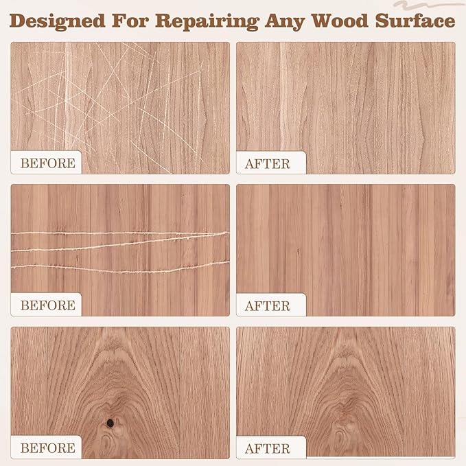 SEISSO 8 Colors Wood Wax Sticks ＆ Wood Markers Furniture Repair Kit, Wood Floor Scratch Repair, Furniture Markers Touch Up Restore Wood Floors, Tables, Holes, Laminate, Carpenters