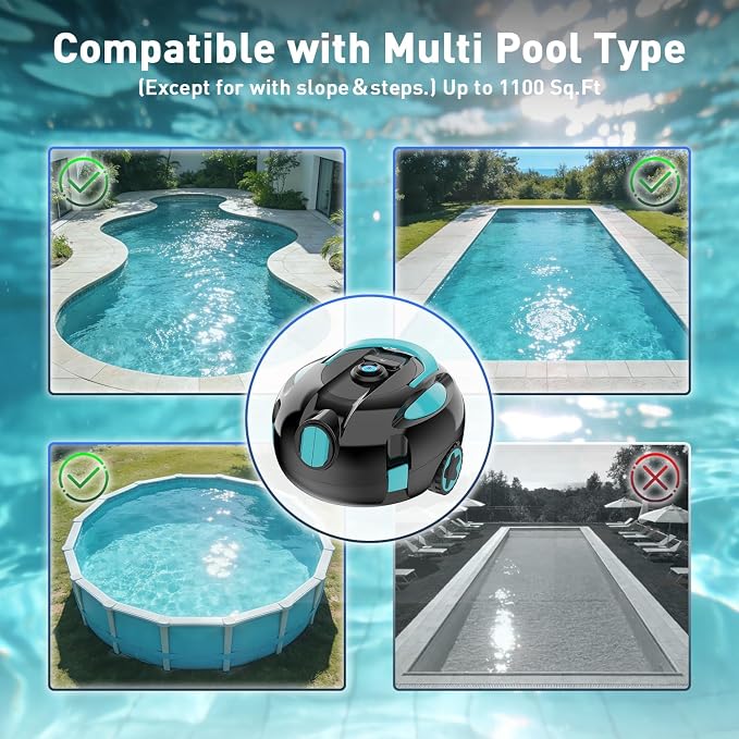 Robotic Pool Cleaner, Automatic Pool Vacuum Robot (WheelDrive) | Pool Cleaning