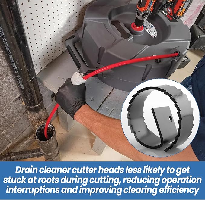 3HDB Heavy Duty Root Saw Drain Cleaner Cutter for General Wire 5/8 to 3/4 Inch Drain Cables that have connectors