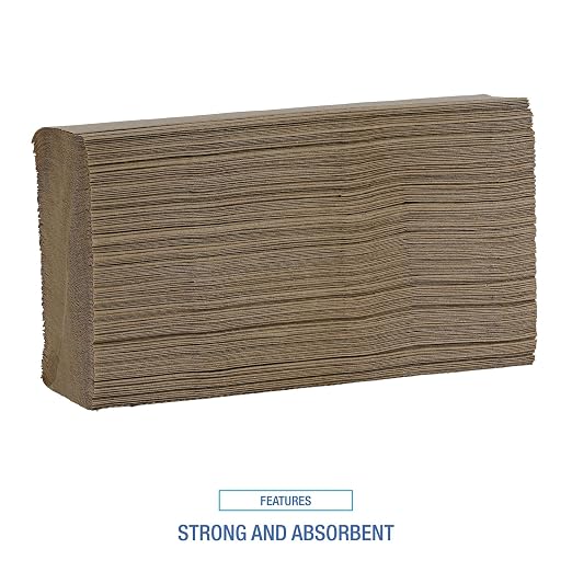 Boardwalk Multifold Disposable Bathroom Paper Hand Towels, 1-Ply, 9 x 9.45, 250 Towels/Pack, 16 Packs/Carton, Natural