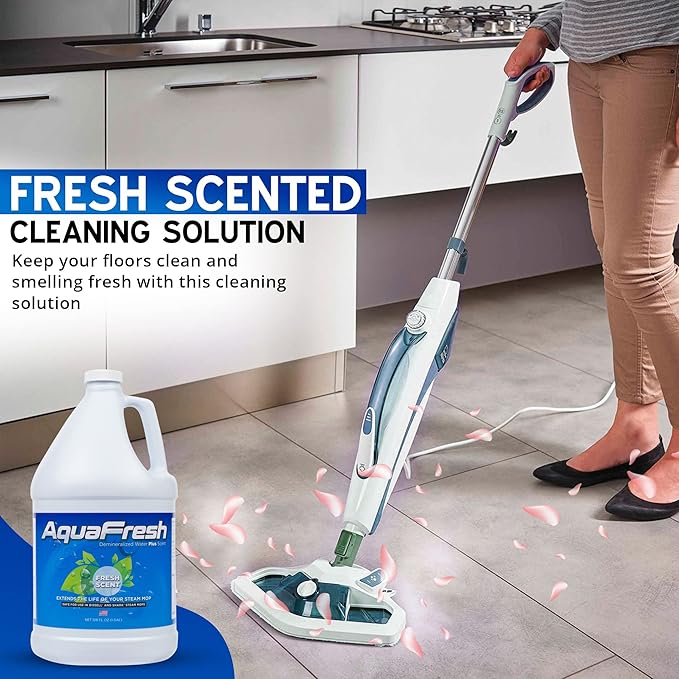 Aqua Science Demineralized Water Steam Mop Cleaning Solution - 1 GALLON Premium Floor Cleaner Solution Compatible with Any Steamer Mop - Best Value Steam Mop Solution - Fresh Scent | Made In USA