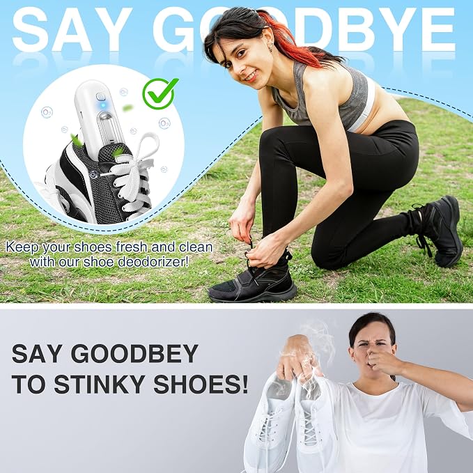 Qualirey Chemical-Free Shoe Deodorizer for Sneaker, Boot, Rechargeable Ozone Technology Shoe Odor Elimination(4 Pack)
