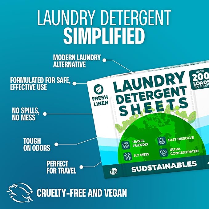 Fresh Linen, Lavender, and Unscented bundle 100 Sheet Laundry Detergent Sheets
