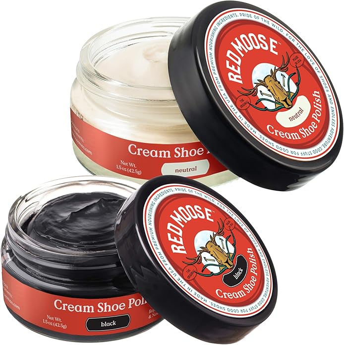RED MOOSE Boots and Shoe Cream - Shoe Polish Kit for Leather - Shoes Shine - Made in the USA