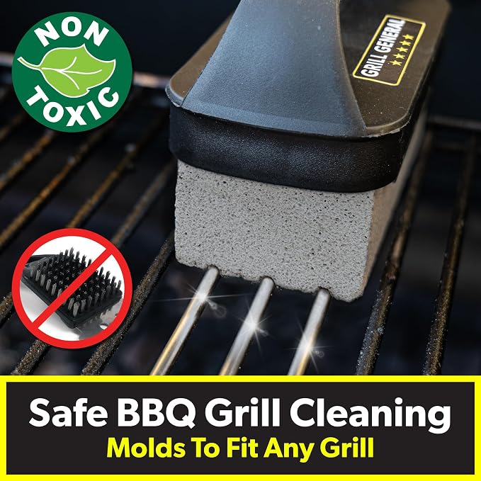Grill General 26 Piece Griddle & Grill Cleaning Kit for Blackstone, Weber, Traeger Griddles, Grills, BBQ - Stainless Steel Scraper, 20 Scour Pads, 3 Cleaning Blocks, Pad and Block Handles by SLOTDOG