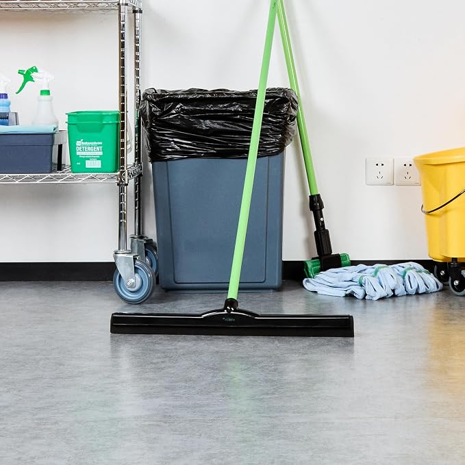 Restaurantware-SQUEEGEE ONLY: Clean Tek Professional 24 Inch Floor Squeegee, 1 Broom With Foam Blade - Handle Sold Separately, Heavy-Duty, Black Plastic Wiper For Bathroom Floor