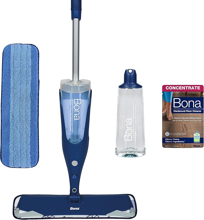 Bona Hardwood Floor Premium Spray Mop + Microfiber Cleaning Pad Bundle for Wood Floors