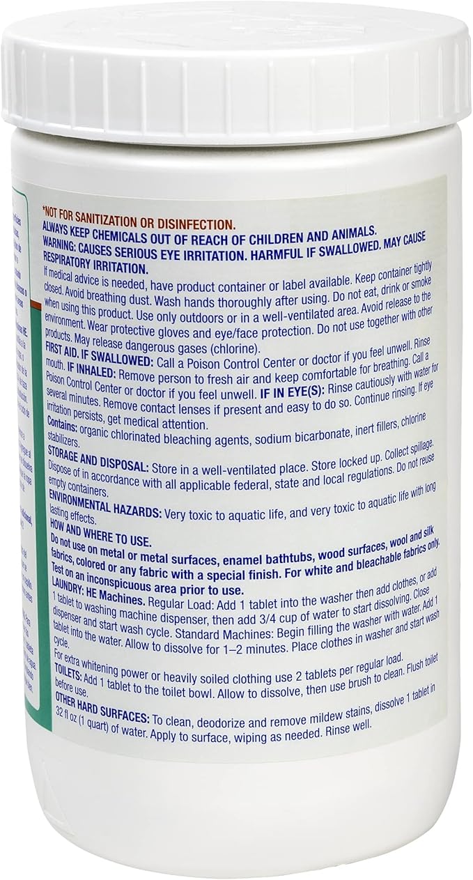 Evolve Concentrated Bleach Tablet Bulk Size 240 Tablets 1 Pack Linen Breeze