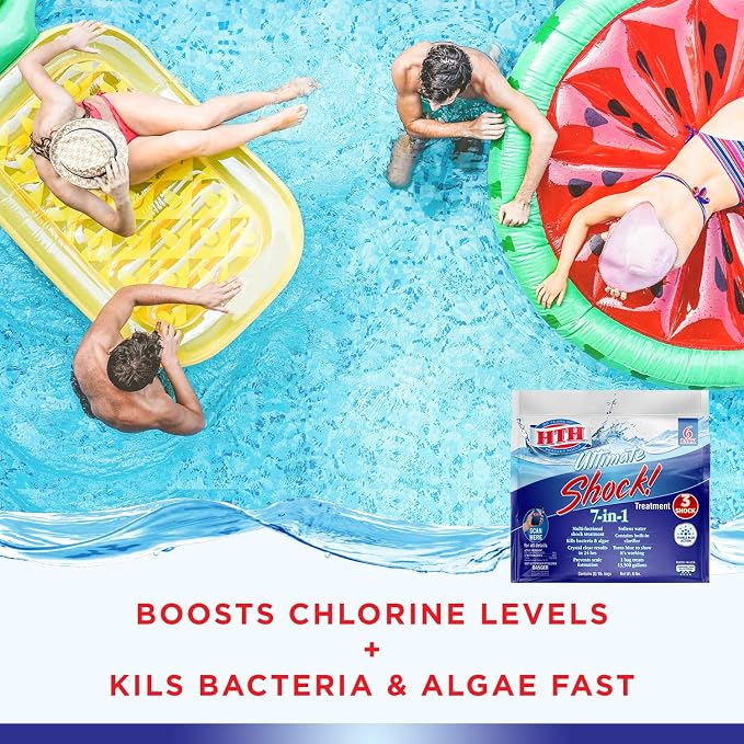 HTH 52028 Ultimate Shock Treatment Swimming Pool Chlorine Cleaner, 1 lb (Pack of 6)
