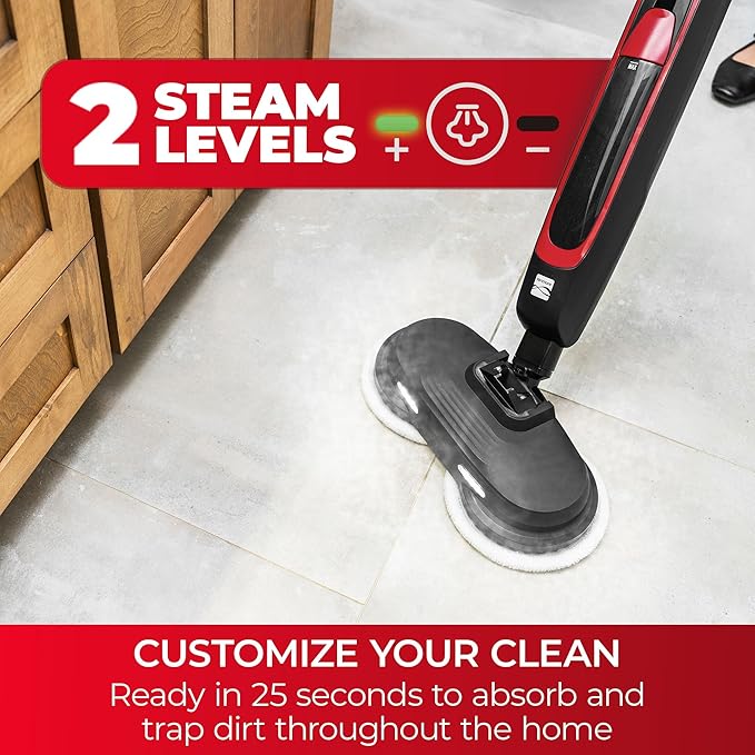 Kenmore SM2070 S300 Series Steam Spin Mop for Scrubbing and Sanitizing | 2 Modes, XL Water Tank, Swivel Steering, LED Headlights, Powerful Corded Steam Cleaner for Floor Cleaning, Hardwood and Tile